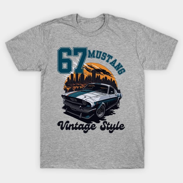 Vintage Style - 67 Mustang T-Shirt by Teebevies